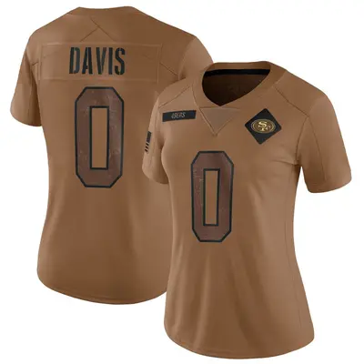 Women's Limited Khalil Davis San Francisco 49ers Brown 2023 Salute To Service Jersey