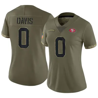 Women's Limited Khalil Davis San Francisco 49ers Olive 2022 Salute To Service Jersey