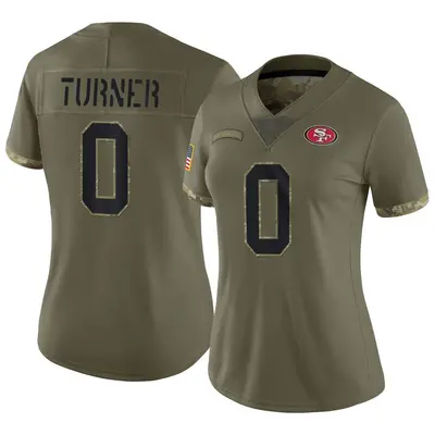 Women's Limited Malik Turner San Francisco 49ers Olive 2022 Salute To Service Jersey