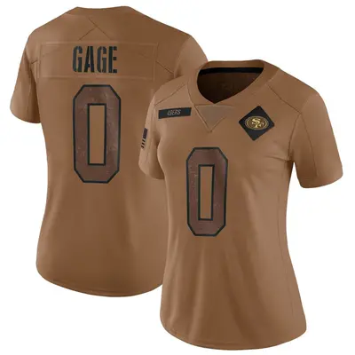 Women's Limited Russell Gage San Francisco 49ers Brown 2023 Salute To Service Jersey