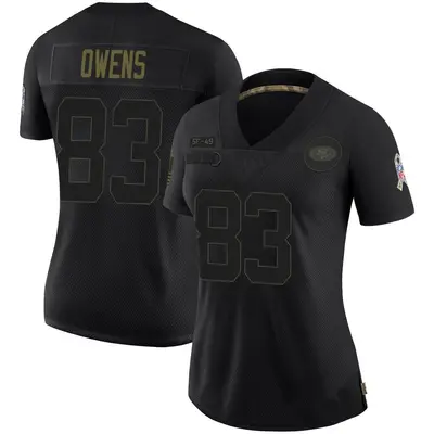 Women's Limited Terique Owens San Francisco 49ers Black 2020 Salute To Service Jersey