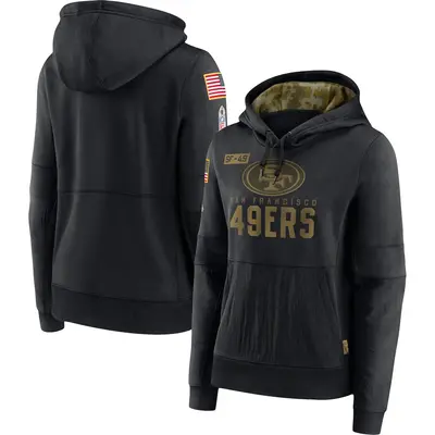 Women's San Francisco 49ers Black 2020 Salute to Service Performance Pullover Hoodie