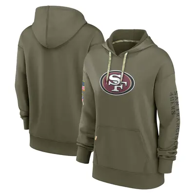 Women's San Francisco 49ers Olive 2022 Salute to Service Performance Pullover Hoodie