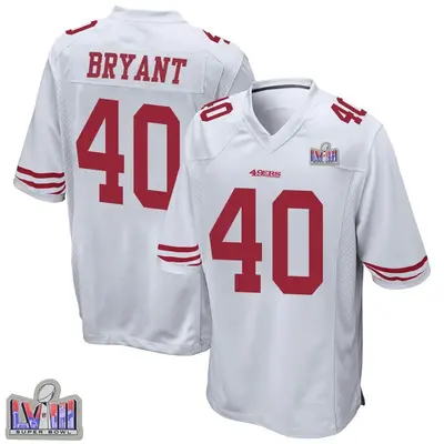 Youth Game Austin Bryant San Francisco 49ers White Super Bowl LVIII Patch Jersey