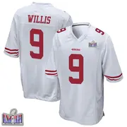 Youth Game Brayden Willis San Francisco 49ers White Super Bowl LVIII Patch Jersey