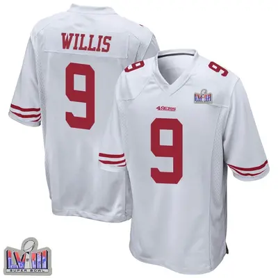 Youth Game Brayden Willis San Francisco 49ers White Super Bowl LVIII Patch Jersey