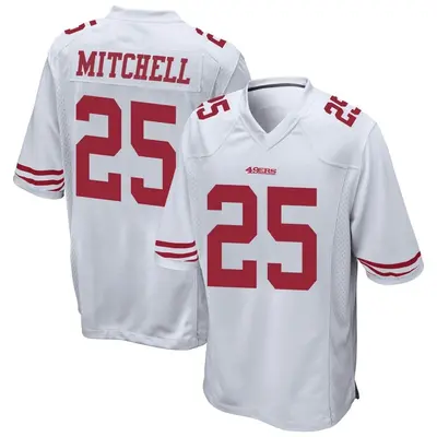 Youth Game Elijah Mitchell San Francisco 49ers White Jersey