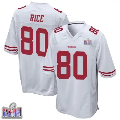 Youth Game Jerry Rice San Francisco 49ers White Super Bowl LVIII Patch Jersey