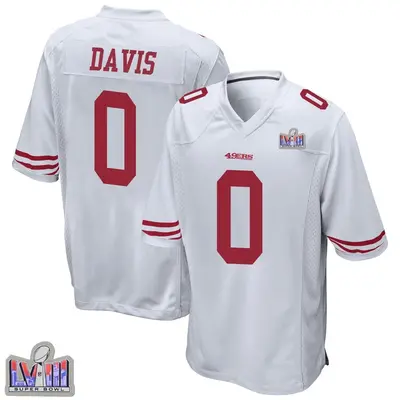 Youth Game Khalil Davis San Francisco 49ers White Super Bowl LVIII Patch Jersey