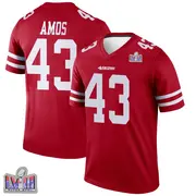 Youth Legend Adrian Amos San Francisco 49ers Scarlet Super Bowl LVIII Patch Jersey