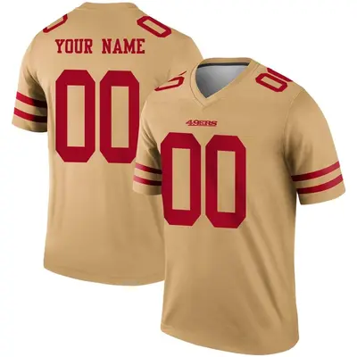 Youth Legend Custom San Francisco 49ers Gold Inverted Jersey