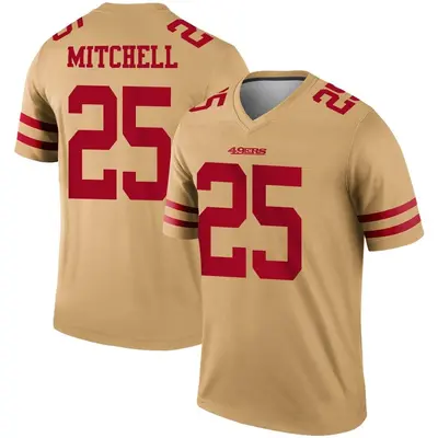 Youth Legend Elijah Mitchell San Francisco 49ers Gold Inverted Jersey