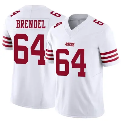 Youth Limited Jake Brendel San Francisco 49ers White Vapor F.U.S.E. Jersey