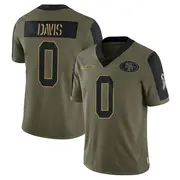 Youth Limited Khalil Davis San Francisco 49ers Olive 2021 Salute To Service Jersey