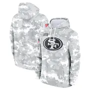 Youth San Francisco 49ers White/Gray 2024 Salute To Service Pullover Hoodie