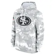 Youth San Francisco 49ers White/Gray 2024 Salute To Service Pullover Hoodie