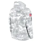 Youth San Francisco 49ers White/Gray 2024 Salute To Service Pullover Hoodie