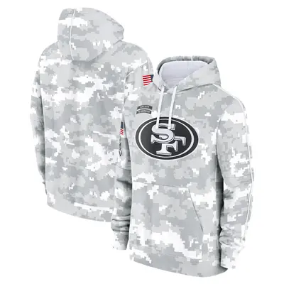 Youth San Francisco 49ers White/Gray 2024 Salute To Service Pullover Hoodie